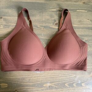 Shecurve Womens XL Brown Seamless Deep V Push Up Wireless Bra With Extenders